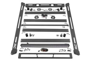 Jeep Wrangler Unlimited Roof Rack - Rough Country - Black Series Lights - Black - '18-'25